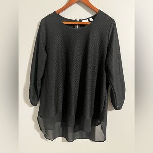 Kim Rogers Black Textured Women's Top